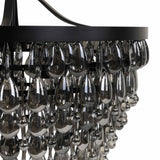 Renata Round Glass Chandelier, Black-Lighting-High Fashion Home