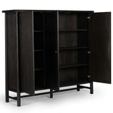 Renaud 3 Door Cabinet, Charcoal-Furniture - Storage-High Fashion Home