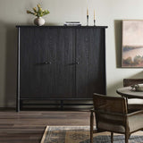 Renaud 3 Door Cabinet, Charcoal-Furniture - Storage-High Fashion Home