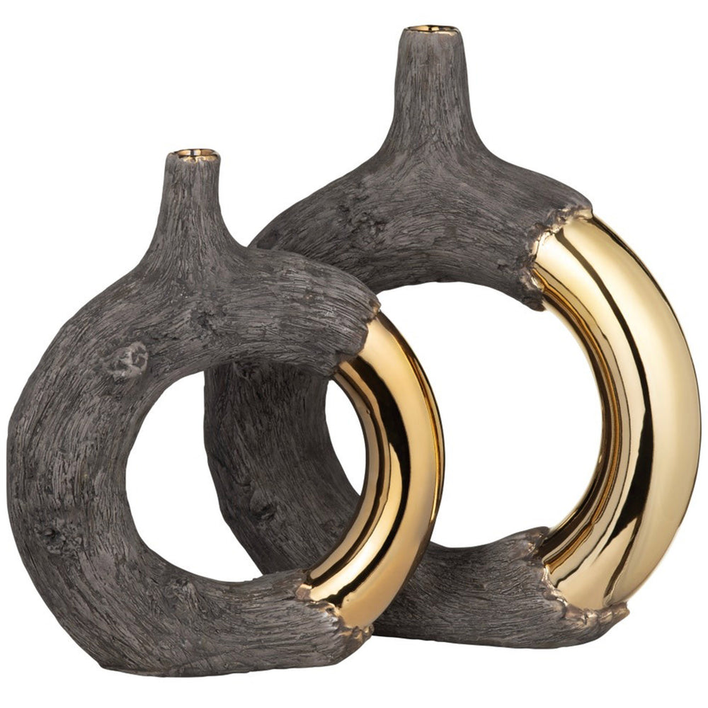 Renault Vases, Bronze, Set of 2-Accessories-High Fashion Home