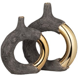 Renault Vases, Bronze, Set of 2-Accessories-High Fashion Home