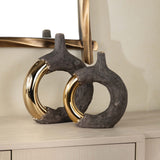 Renault Vases, Bronze, Set of 2-Accessories-High Fashion Home