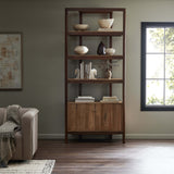 Renza Bookcase, Smoked Honey-Furniture - Storage-High Fashion Home