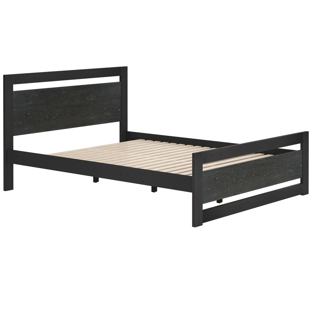 Repos Queen Bed, Black-Furniture - Bedroom-High Fashion Home