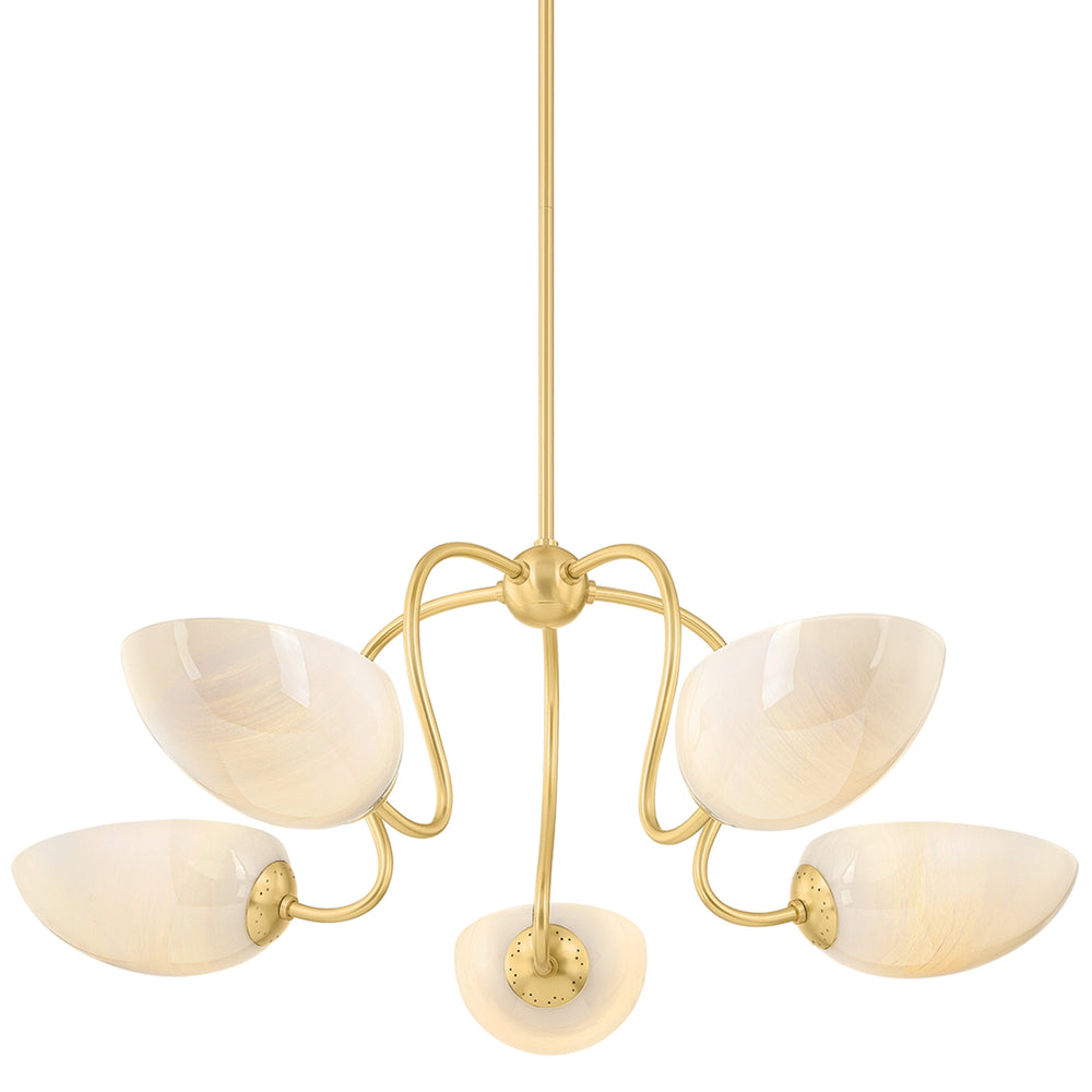 Reva Chandelier, Aged Brass