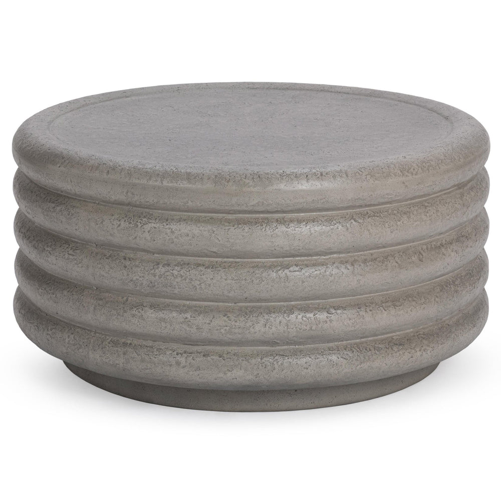 Reva Outdoor Round Coffee Table, Dark Gray-Furniture - Outdoor-High Fashion Home