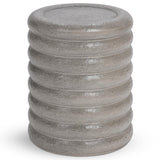 Reva Outdoor Round End Table, Dark Gray-Furniture - Outdoor-High Fashion Home