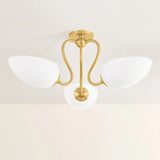 Reva Semi Flush, Aged Brass