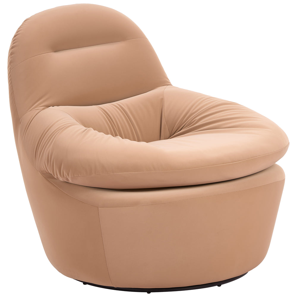 Reva Swivel Chair, Tan-Furniture - Chairs-High Fashion Home