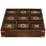 Revolving Tic Tac Toe, Brown-Accessories-High Fashion Home