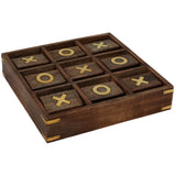 Revolving Tic Tac Toe, Brown-Accessories-High Fashion Home