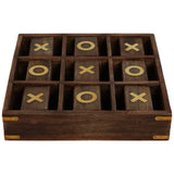 Revolving Tic Tac Toe, Brown-Accessories-High Fashion Home