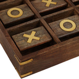 Revolving Tic Tac Toe, Brown-Accessories-High Fashion Home
