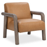 Reyna Leather Accent Chair, Tan-Furniture - Chairs-High Fashion Home