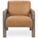 Reyna Leather Accent Chair, Tan-Furniture - Chairs-High Fashion Home