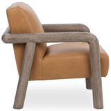 Reyna Leather Accent Chair, Tan-Furniture - Chairs-High Fashion Home