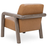 Reyna Leather Accent Chair, Tan-Furniture - Chairs-High Fashion Home