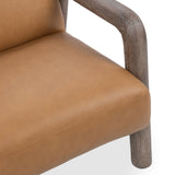 Reyna Leather Accent Chair, Tan-Furniture - Chairs-High Fashion Home