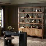 Reza Wide Bookcase, Smoked Honey by Four Hands-Furniture - Storage-High Fashion Home