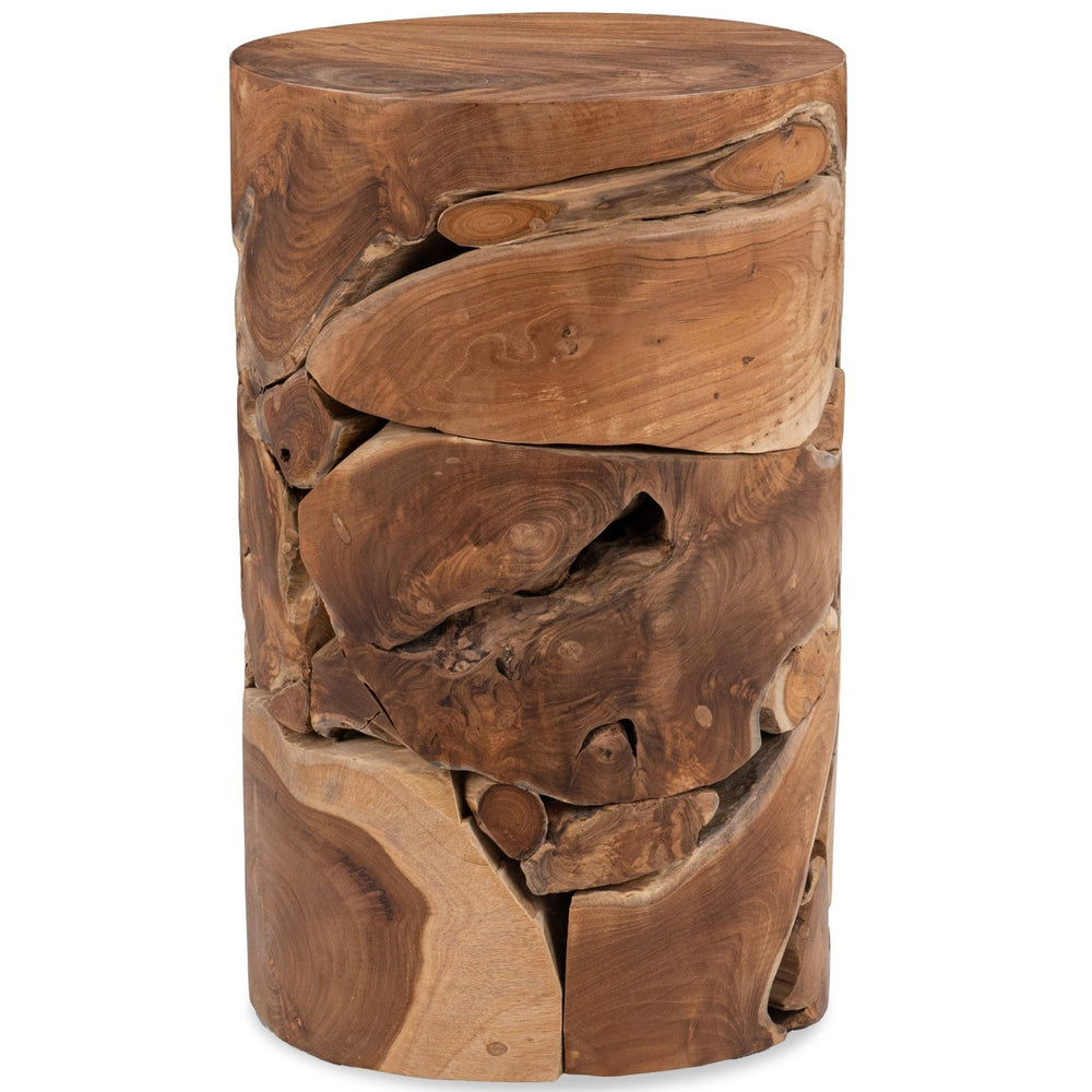 Rhea Round Accent Table, Natural-Furniture - Accent Tables-High Fashion Home