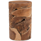 Rhea Round Accent Table, Natural-Furniture - Accent Tables-High Fashion Home