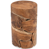 Rhea Round Accent Table, Natural-Furniture - Accent Tables-High Fashion Home