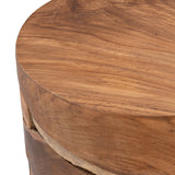 Rhea Round Accent Table, Natural-Furniture - Accent Tables-High Fashion Home