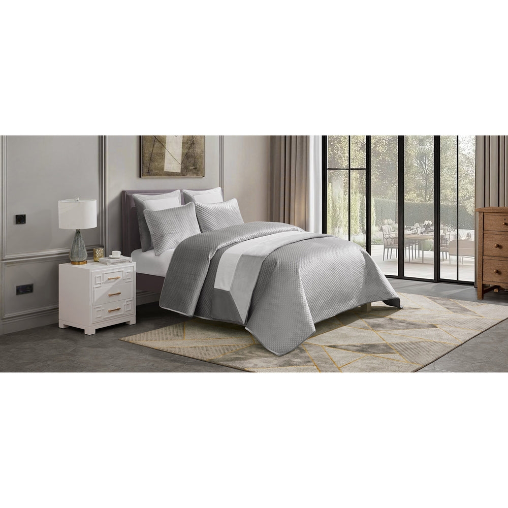 Rhodes Quilt Set, Grey-Accessories-High Fashion Home