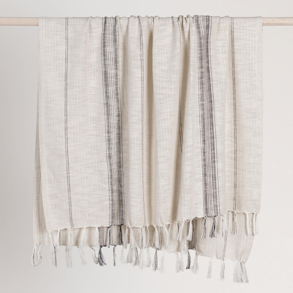 Ria Throw, Ivory/Gray