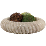 Ribbed Marble Bowl, Beige-Accessories-High Fashion Home