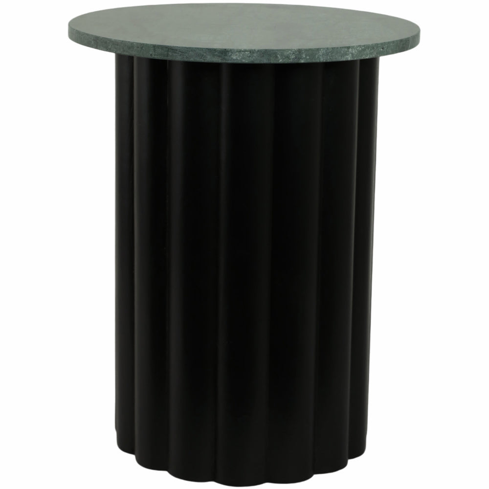 Ribbed Marble Top Accent Table, Green