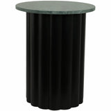 Ribbed Marble Top Accent Table, Green