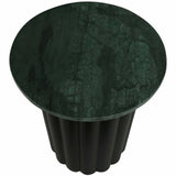 Ribbed Marble Top Accent Table, Green