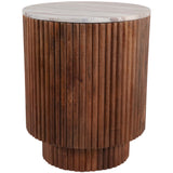 Ribbed Pedestal Table, Ivory