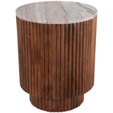 Ribbed Pedestal Table, Ivory
