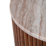 Ribbed Pedestal Table, Ivory