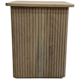 Ribbed Square Accent Table, Natural