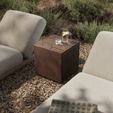 Ridge Outdoor Square End Table, Saddle Brown by Four Hands-Furniture - Outdoor-High Fashion Home