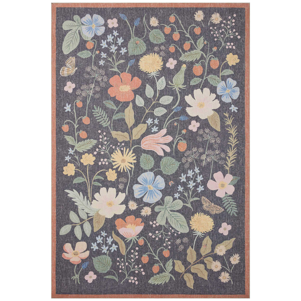 Rifle Paper Co. x Loloi Rug Cotswolds COT-01, Black-Rugs-High Fashion Home