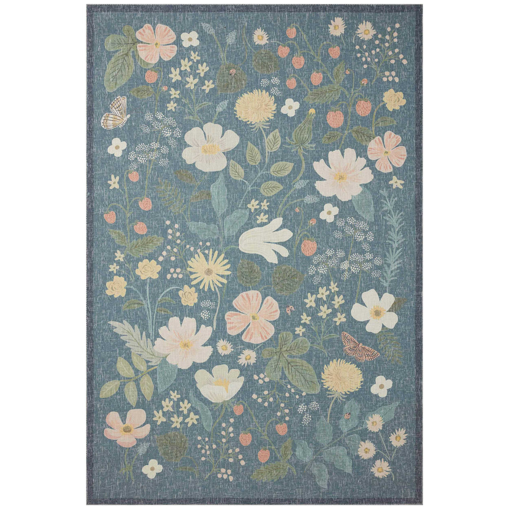 Rifle Paper Co. x Loloi Rug Cotswolds COT-01, Teal-Rugs-High Fashion Home