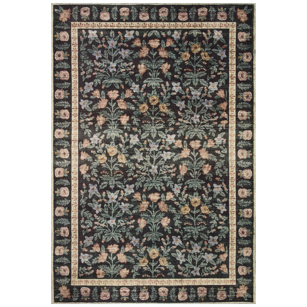 Rifle Paper Co. x Loloi Rug Eden EDE-02, Mughal Garden Black-Rugs-High Fashion Home
