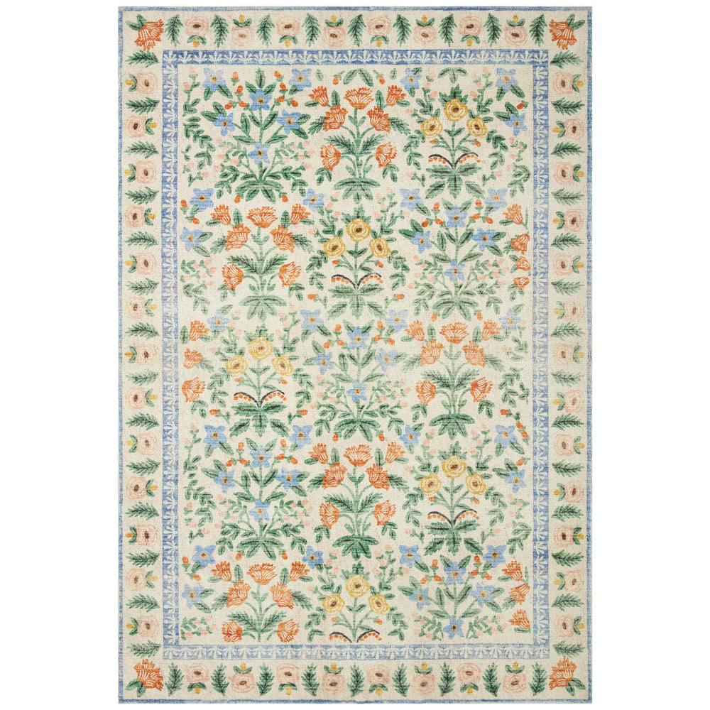 Rifle Paper Co. x Loloi Rug Eden EDE-02, Mughal Garden Cream-Rugs-High Fashion Home