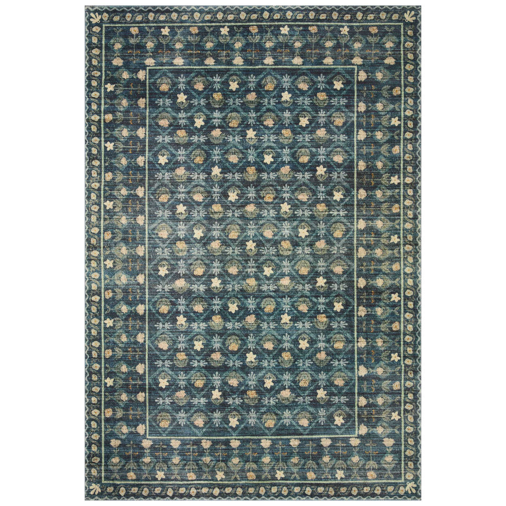 Rifle Paper Co. x Loloi Rug Eden EDE-03, Lattice Indigo-Rugs-High Fashion Home