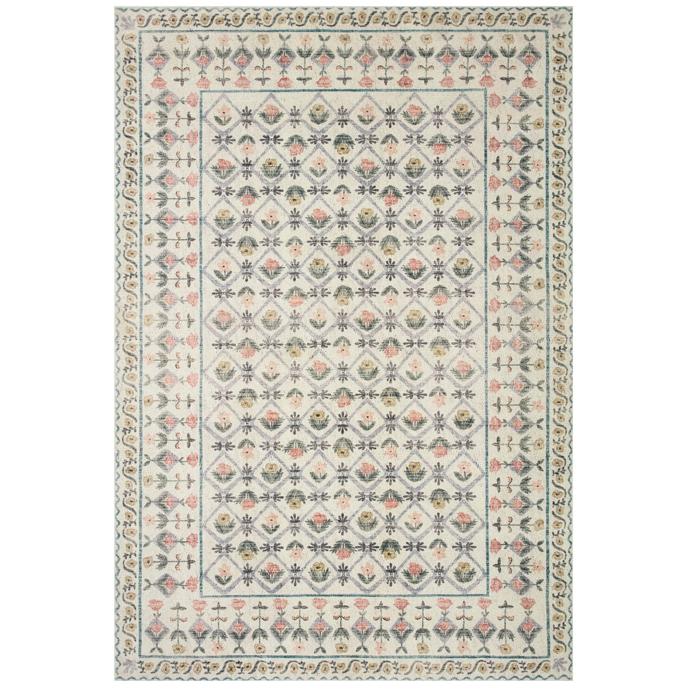 Rifle Paper Co. x Loloi Rug Eden EDE-03, Lattice Ivory-Rugs-High Fashion Home