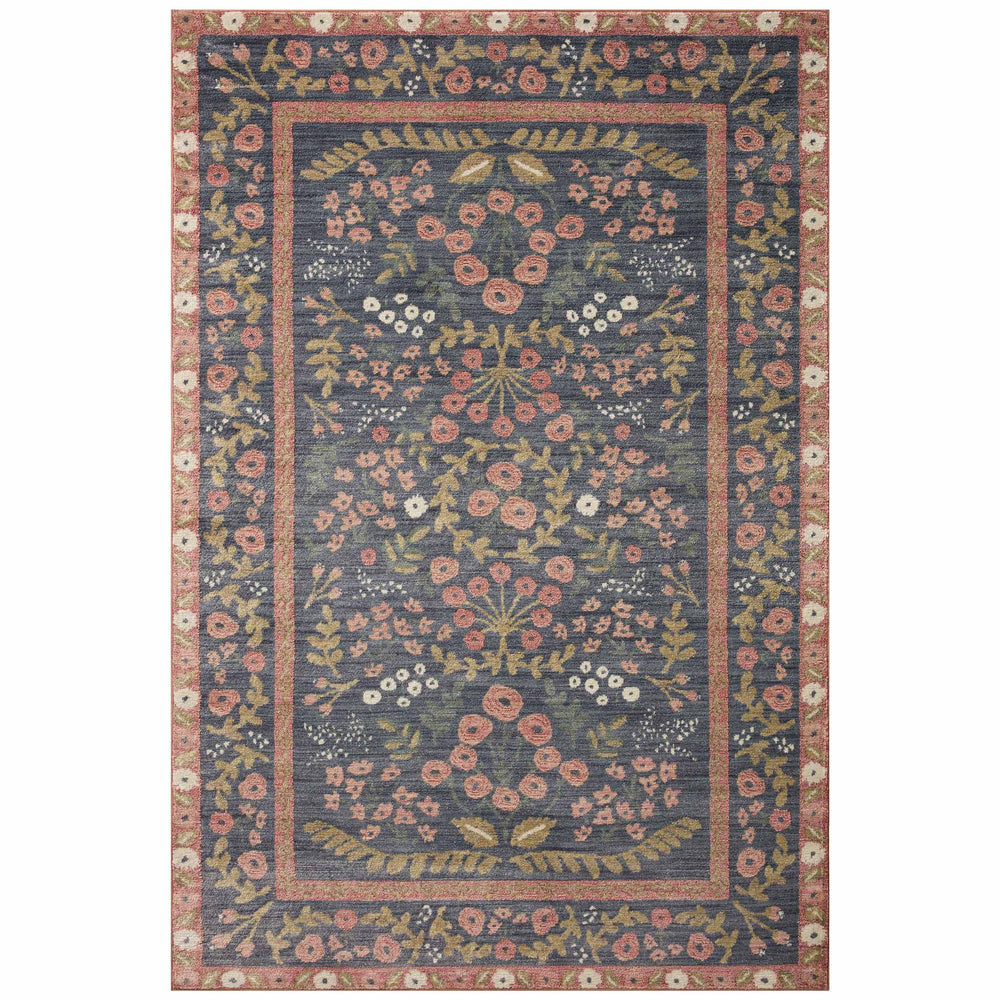 Rifle Paper Co. x Loloi Rug Fiore FIO-01, Navy/Rust-Rugs-High Fashion Home