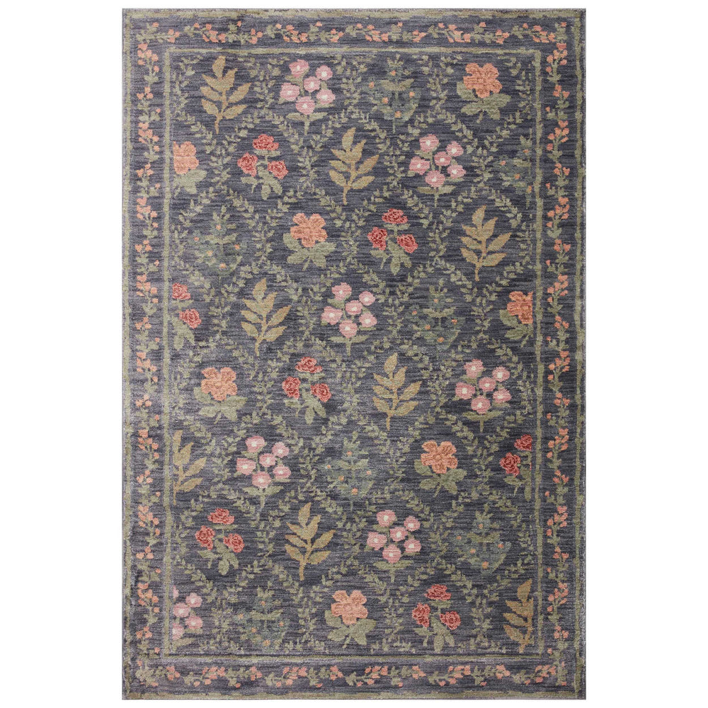 Rifle Paper Co. x Loloi Rug Fiore FIO-04, Charcoal-Rugs-High Fashion Home