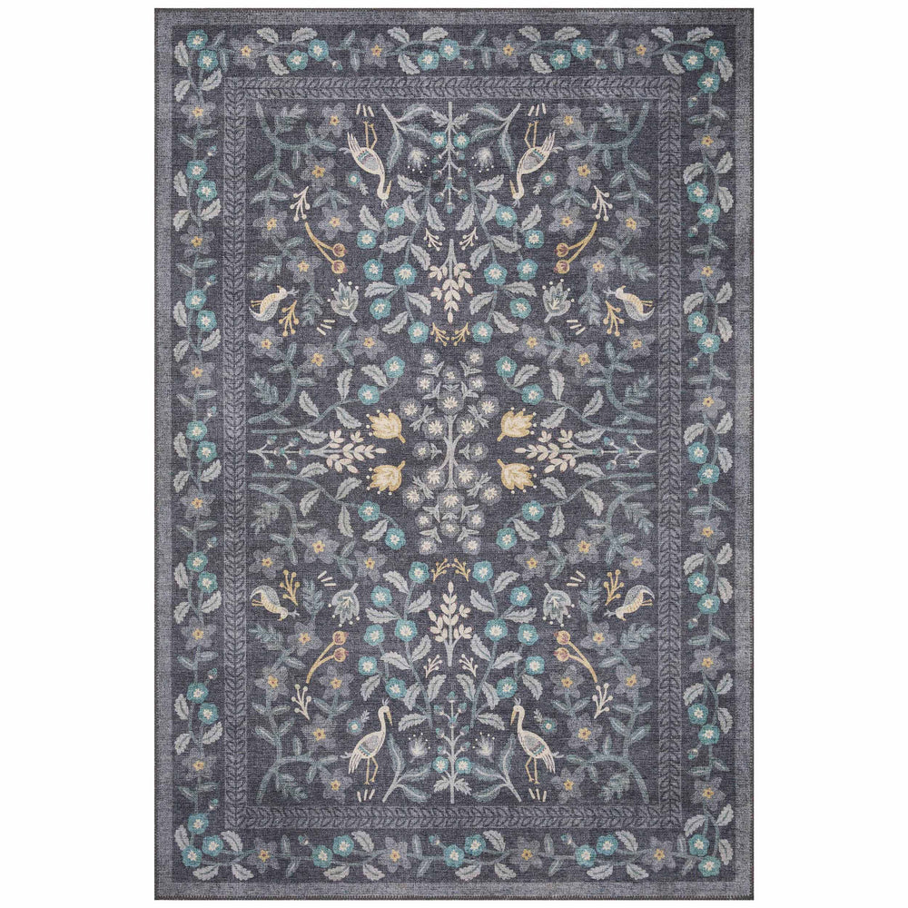 Rifle Paper Co. x Loloi Rug Maison MAO-01, Nightingale Black-Rugs-High Fashion Home