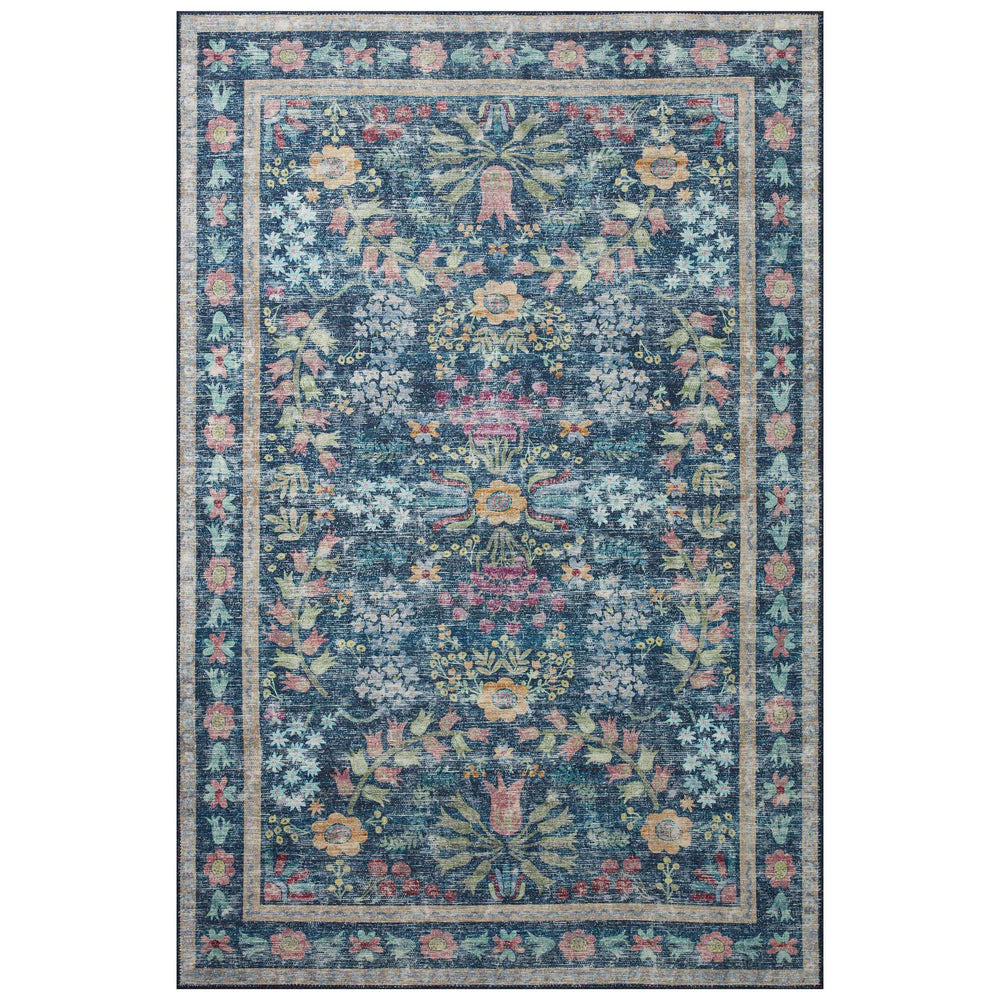 Rifle Paper Co. x Loloi Rug Maison MAO-06, Blue/Multi-Rugs-High Fashion Home