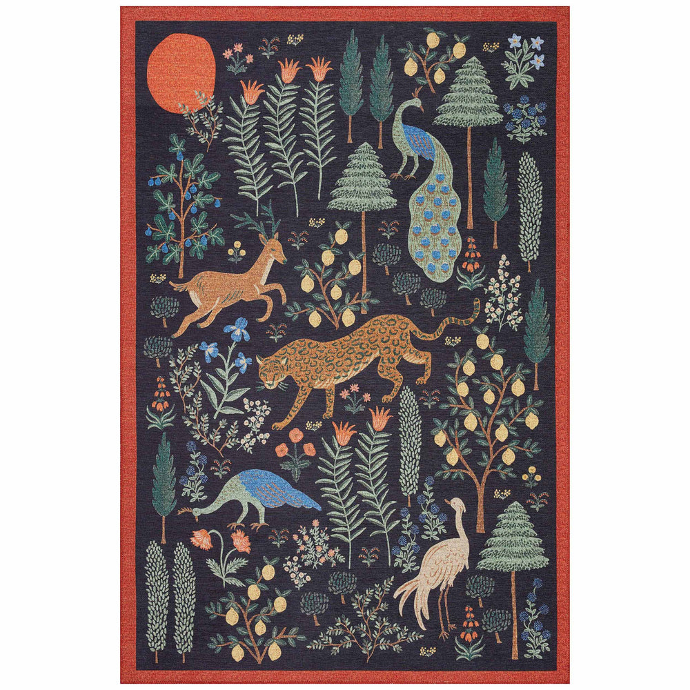 Rifle Paper Co. x Loloi Rug Menagerie MEN-01, Black-Rugs-High Fashion Home