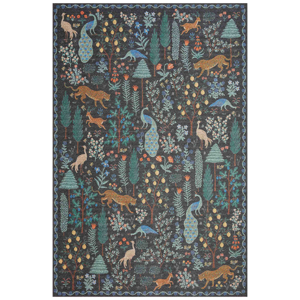 Rifle Paper Co. x Loloi Rug Menagerie MEN-02, Black-Rugs-High Fashion Home